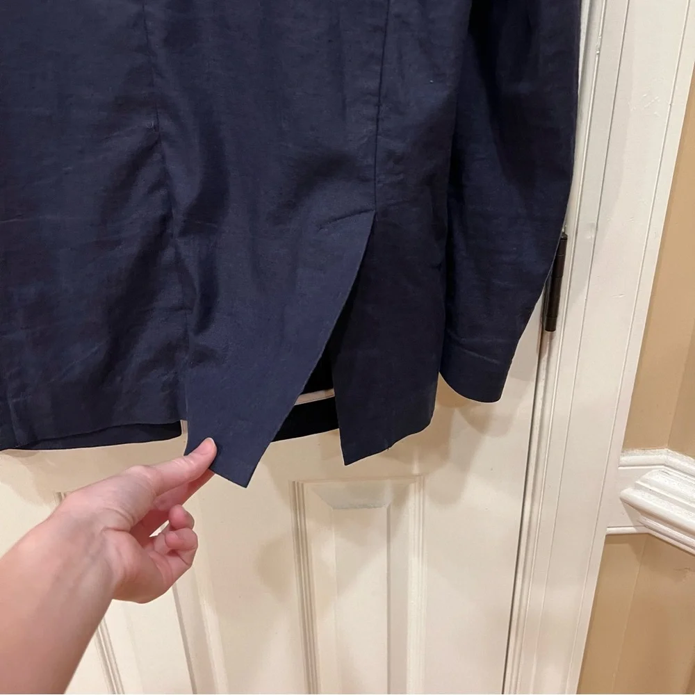 NEW State & Liberty Unstructured Linen Blazer Navy Blue 44 Performance Sport